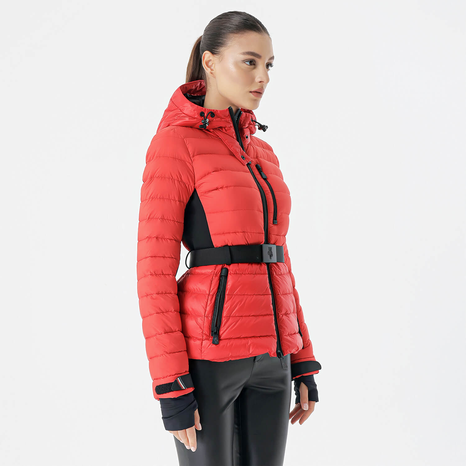 Moncler - Red Puffer Belted Jacket